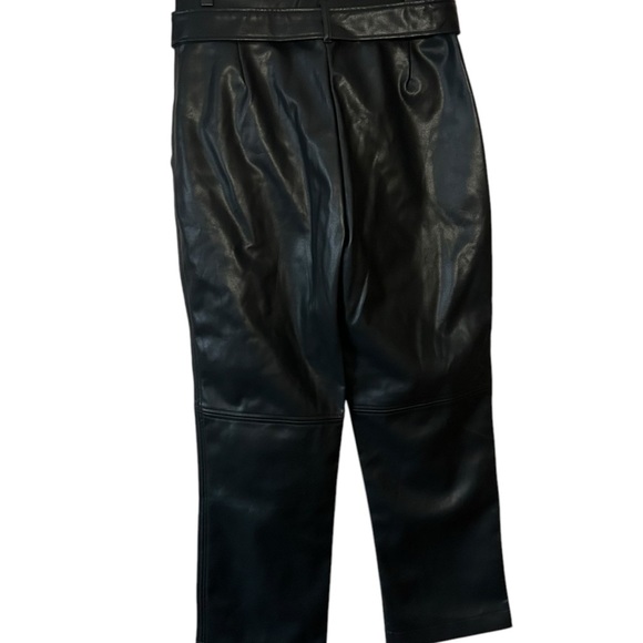 NWT Shinestar Pants Women’s Black Super High Waist Faux Leather Straight Pants - Picture 2 of 6